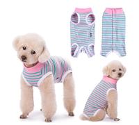 Lyneun Body Perro Post Cirugía, Traje de Recuperación para Perros Después de la Castración,Transpirable, Body postoperatorio Perro,Post Operatorio Protector de Heridas Abdominales(Rosa, Large)