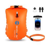 Lyneun Boya de Natación para Adultos Inflable, Flotador Natación Aire Libre Ajustable, Swim Bubble Altamente Visibilidad para Entrenamiento Acuático, Triatleta Snorkel Deportes (25L, Naranja)