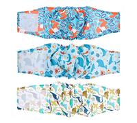 Lyneun Pañales Perro Macho Lavable, Paquete de 3 Bandas Reutilizables para el Vientre para Perro, Super Absorbente Ajustables Pañales para Perro Pequeños Macho para Incontinencia, Entrenamiento