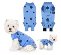 Lyneun Traje de Recuperación Perro, Mameluco Post Cirugía Ajustable, Anti-Lamiendo Mascota Protector de Herida Abdominale Post Operatorio (Azul, XL)