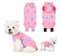 Lyneun Traje Recuperación Perro Post Cirugía, Mameluco de Recuperación Quirúrgica Ajustable, Anti-Lamiendo Mascota Post Operatorio Protector de Herida Abdominale (Rosa, XL)