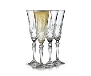 Lyngby Glas 4 Copas de champagne Melodia 16 ristal