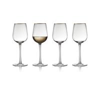 Lyngby Glas 4 Copas de vino blanco Palermo Gold 30 cl Transparente-oro
