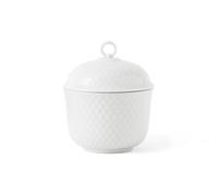 Lyngby Porcelæn Bol con tapa Rhombe Ø8.5 cm Blanco