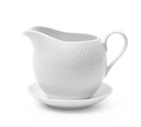 Lyngby Porcelæn Jarra para salsa Rhombe 67 lanco