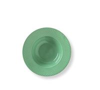 Lyngby Porcelæn Plato Hondo Ø24,5 cm Rhomb Color Mix & Match Porcelana, Verde