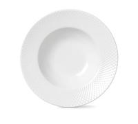 Lyngby Porcelæn Plato hondo Ø24,5 cm Rhomb diseño clásico intemporal, blanco