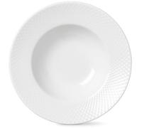 Lyngby Porcelæn Plato hondo Ø24,5 cm Rhomb diseño clásico intemporal, blanco