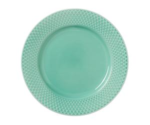 Lyngby Porcelæn Plato Rhombe Ø21 cm Aqua