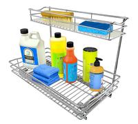 Lynk Profesional Roll out bajo Fregadero Armario Organizador - Pull out Dos Niveles Estante Deslizante - 11,5 cm de Ancho x 18 Pulgada de Profundidad - Cromo, Cromo, Cromado, 11.5w x 21d x 14h -Inch