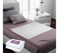 Lynmark 2 almohadillas de cama lavables para incontinencia sin pliegues, protector de colchón antideslizante que absorbe hasta 1 litro, funda impermeable de algodón certificado OEKO-Tex para camas