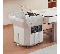 LYNNEYING Spa para Salones con Cascada Japonés,con Circulación de 360°,Fumigación con Va-por y Terapia de Luz,para una Experiencia de Lavado Capilar Cómoda,Cuidado Capilar Integral(Water cycle,White)