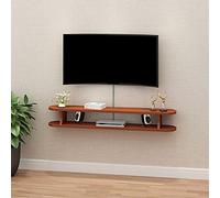 LYNNQNS Consola de Medios Montada en la Pared, Estante de Componente de Soporte de Tv Flotante, Unidad de Centro de Entretenimiento para Consola de Juegos de Reproductores de Dvd de Caja de Cable/Teak