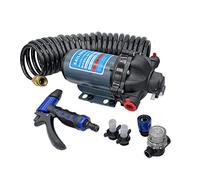 LynsaTac Kit de bomba de lavado de 12 V 5.5 GPM para lancha de caravana, yate marino, kit de bomba de lavado de 60 PSI con manguera, gatillo, boquilla, accesorio y colador