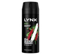 Lynx Africa 48 horas de desodorante en aerosol de zinc tech que elimina los olores para terminar tu estilo, fresco, 150 ml