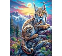 Lynx Dans la forêt montagneuse Rompecabezas 300 Piezas Cartón Grueso para Adultos Mitos Animal Planta Desconectar Rutina Ejercicio Mental Relajante Decoración Dormitorio Regalo 300 PCS