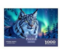 Lynx in Snow Night Buen Juego Mental, Ideal para Relax En Casa Y Actividades De Ocio Diarias 70x50cm/1000pcs