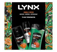LYNX Jungle Fresh Trifecta - Juego de regalo de desodorante corporal, gel de baño + antitranspirante, regalo perfecto para él, 3 piezas