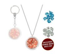 LYNX Medallón de Dados DND/Llavero - 3 Minijuegos de Dados Rol/Dice Set en Rojo, Azul y Claro tienen D20 D12 D10 D8 D6. Accessorios/Regalos Dragones y Mazmorra, Dungeons & Dragons, Juego de Rol, RPG