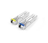 Lynxcel Transceptor SFP Bidi de 1,25 G, módulo SFP de modo único 1000Base-BIDI, SMF de 1310 nm/1550 nm, hasta 20 km para Cisco, Ubiquit UniFi, TP-Link, Meraki, Intel, Mikrotik, Netgear y más, un par