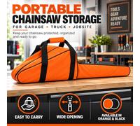 LYNYQ Bolsa Portamotosierras para Husqvarna 135 Mark II | Tejido Oxford y espacio conformado; separa la motosierra de las herramientas cercanas; para garaje y taller