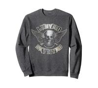 Lynyrd Skynyrd - Alas de Calavera Plateadas, Cuello Rojo y rockero Vintage Sudadera