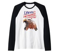 Lynyrd Skynyrd Americana Eagle Free Bird Retro Rock Flag EE. UU. Camiseta Manga Raglan