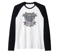 Lynyrd Skynyrd Apoyo Southern Rock Band Vintage 70s Logo Camiseta Manga Raglan
