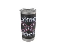 Lynyrd Skynyrd Bandera Estados Unidos Estrellas Rayas Sur Rock Country Vaso térmico de acero inoxidable de doble pared