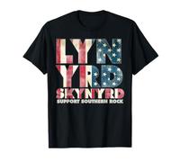 Lynyrd Skynyrd Bandera Logo US Stars Stripes 70s Southern Rock Camiseta