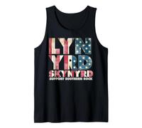 Lynyrd Skynyrd Bandera Logo US Stars Stripes 70s Southern Rock Camiseta sin Mangas