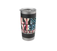 Lynyrd Skynyrd Bandera Logo US Stars Stripes 70s Southern Rock Vaso térmico de acero inoxidable de doble pared