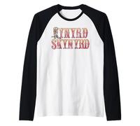 Lynyrd Skynyrd Bota Logo Vintage 1970s Classic Cowboy Rock Camiseta Manga Raglan
