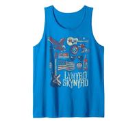 Lynyrd Skynyrd Collage Sweet Home Alabama - Banda de Motociclista con Bandera de Estados Unidos Camiseta sin Mangas, Hombre, Zafiro, XL