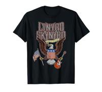 Lynyrd Skynyrd Eagle Guitarra Bandera de EE.UU. Clásico Rock Retro Biker Camiseta