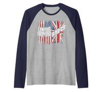 Lynyrd Skynyrd Event Bad Co - Bandera de Reino Unido con Bandera británica Camiseta Manga Raglan