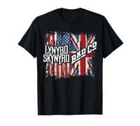 Lynyrd Skynyrd Event Bad Co - Bandera de Reino Unido con Bandera de Reino Unido Camiseta