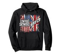 Lynyrd Skynyrd Event Bad Co - Bandera de Reino Unido con Bandera de Reino Unido Sudadera con Capucha