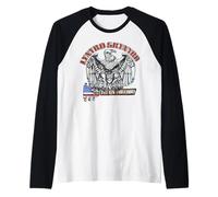 Lynyrd Skynyrd Fly On Free Bird Bandera de Estados Unidos Southern Retro Rock Camiseta Manga Raglan