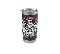 Lynyrd Skynyrd Fly On Free Bird Bandera de Estados Unidos Southern Retro Rock Vaso térmico de acero inoxidable de doble pared
