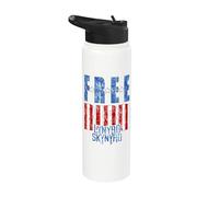 Lynyrd Skynyrd Freebird - Logotipo de contraste con la bandera de EE. UU Stainless Steel Insulated Water Bottle