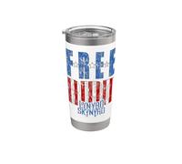 Lynyrd Skynyrd Freebird - Logotipo de contraste con la bandera de EE. UU Vaso térmico de acero inoxidable de doble pared