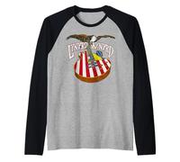 Lynyrd Skynyrd Guitarra Eagle Retro 1970s Classic Rock Bandera de Estados Unidos Camiseta Manga Raglan