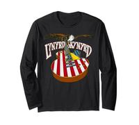 Lynyrd Skynyrd Guitarra Eagle Retro 1970s Classic Rock Bandera de Estados Unidos Manga Larga