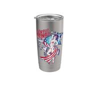 Lynyrd Skynyrd Lady Liberty Eagle Stars Stripes, bandera de EE. UU. Vaso térmico de acero inoxidable de doble pared