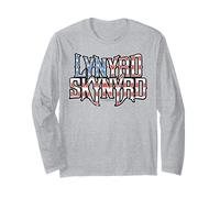 Lynyrd Skynyrd - Logotipo de la Bandera de Estados Unidos Patriot Stars Stripes Southern Manga Larga