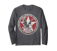 Lynyrd Skynyrd Rojo, Blanco y Azul Águila Estrellas Retro Rock 70s Manga Larga