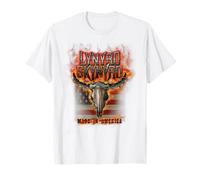 Lynyrd Skynyrd Steer Skull Made America Classic Rock Band Camiseta