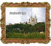 Lyon France - Imán para nevera, diseño de recuerdo turístico