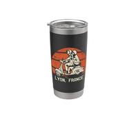 Lyon France - Patinete de estilo vintage Vaso térmico de acero inoxidable de doble pared